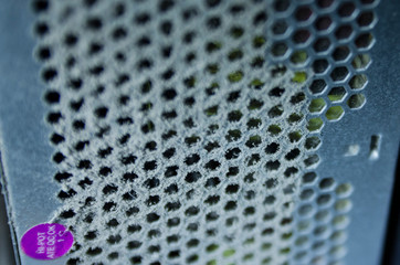 Open computer power supply unit with dust 