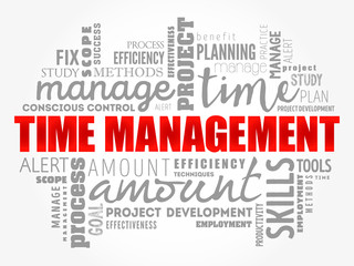 Time Management word cloud collage, business concept background