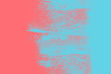  coral pink and blue paint abstract background texture with grunge brush strokes