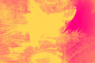 pink and yellow orange paint abstract background texture with grunge brush strokes