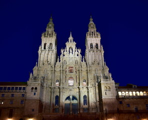 Fototapeta na wymiar Cathedral, Santiago de Compostela, Spain. Night.