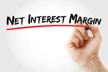 NIM - Net Interest Margin acronym, business concept background