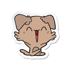 Fototapeta premium sticker of a happy little dog cartoon