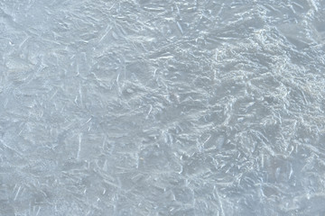 River ice texture close up. Winter background