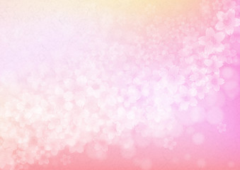 ピンク色のさくら-水彩絵具イメージ背景素材-和紙テクスチャ