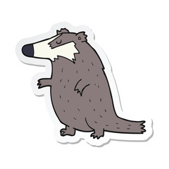 sticker of a cartoon badger