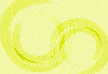 緑色の二重丸が書かれた和紙背景素材テクスチャ