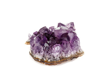 Amethyst Crystal Druse  macro mineral on white background