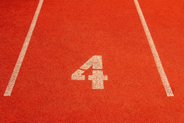 Red running track Synthetic rubber on the athletic stadium