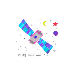 Find your way Universe space satellite Star card