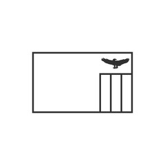 Zambia flag icon in black outline flat design. Independence day or National day holiday concept.
