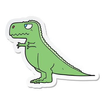 sticker of a cartoon dinosaur