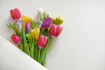 Bouquets Of Tulips and Freesia flowers
