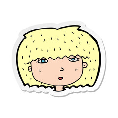 sticker of a cartoon female face