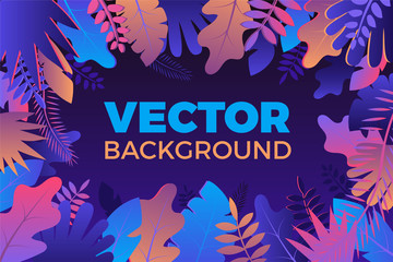 Gradient illustration Background in trendy flat style with plants