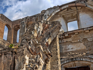 Antigua Guatemala, ruins of the city after earthquakes and floods