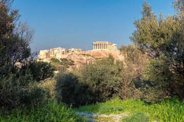 Fototapeta na wymiar Beautiful view of the Acropolis of Athens, Greece.