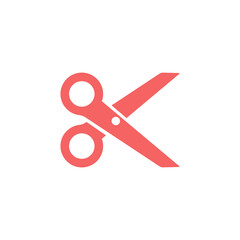 pink scissor icon vector