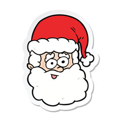 sticker of a cartoon santa claus