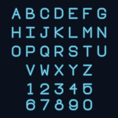 Neon lights alphabet font