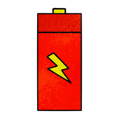 retro grunge texture cartoon electrical battery