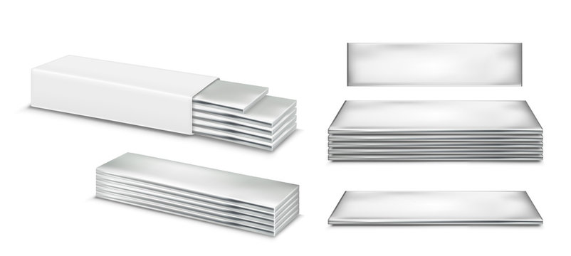 Vector chewing gum and white packaging