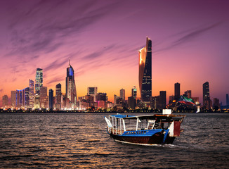 Skyline of Kuwait city at night - 252207672