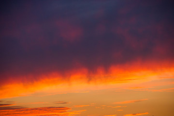 Colorful clouded sky, sunset, background