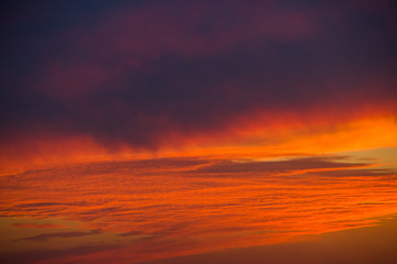 Colorful clouded sky, sunset, background