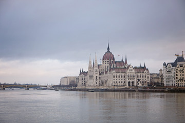 Obraz na płótnie Canvas Beautiful building of Parliament in Budapest, popular travel destination