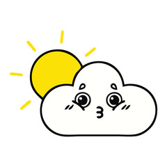 cute cartoon sun and cloud
