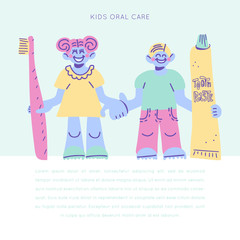 Kids Oral Care Vector set