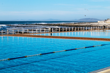 Sea Point Pavilion, an outdoor swimming pool with sea salt water and a stunning view on the Atlantic Ocean in Cape Town, South Africa