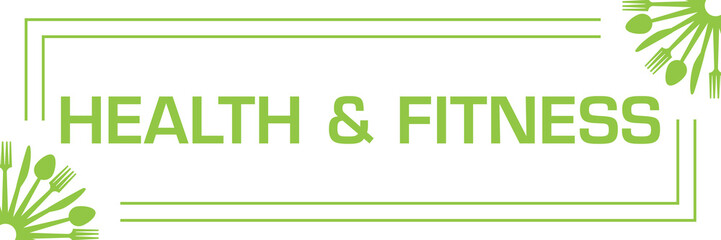 Obraz premium Health And Fitness Spoon Fork Knife Corners Horizontal 17684