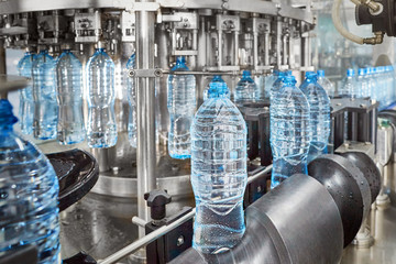 Modern automated mineral water bottling line