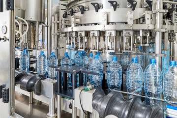 Modern automated mineral water bottling line