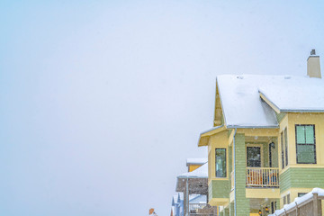 Winter homes against sky in Daybreak Utah