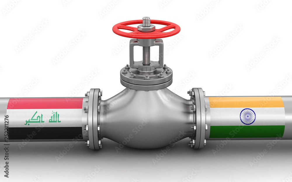 Poster pipeline with flags. image with clipping path
