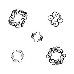 A set of decorative hand-drawn elements. vector illustration on white background