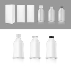 Vector transparent plastic jar with white box for cosmetics, medicines or food