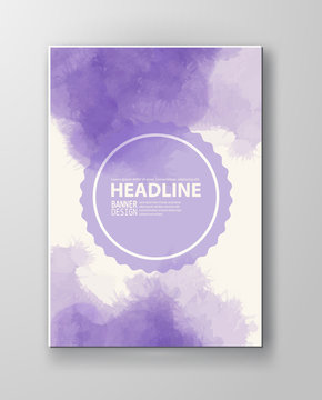 Watercolor purple color design banner
