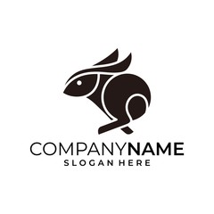 Abstract Rabbit Black Design illustration vector template