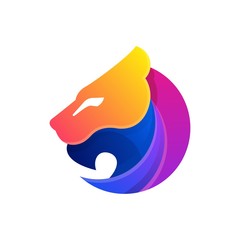 Abstract Lion Head Color Full Designs illustration vector template