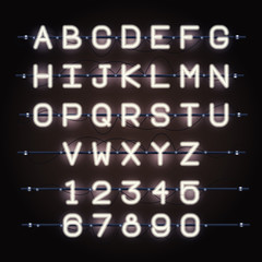 Neon lights alphabet font