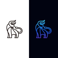 Line Art Bull Color Designs illustration vector template