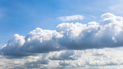 blue sky and clouds or cloudscape.