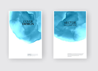 Elegant brochure template design ink brush element