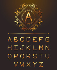 GOLD VIP letters alpahabet