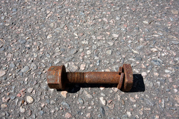 rusty nut and bolt