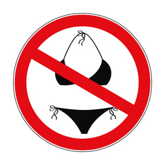bikini swimwear prohibited sign vector illustration EPS10